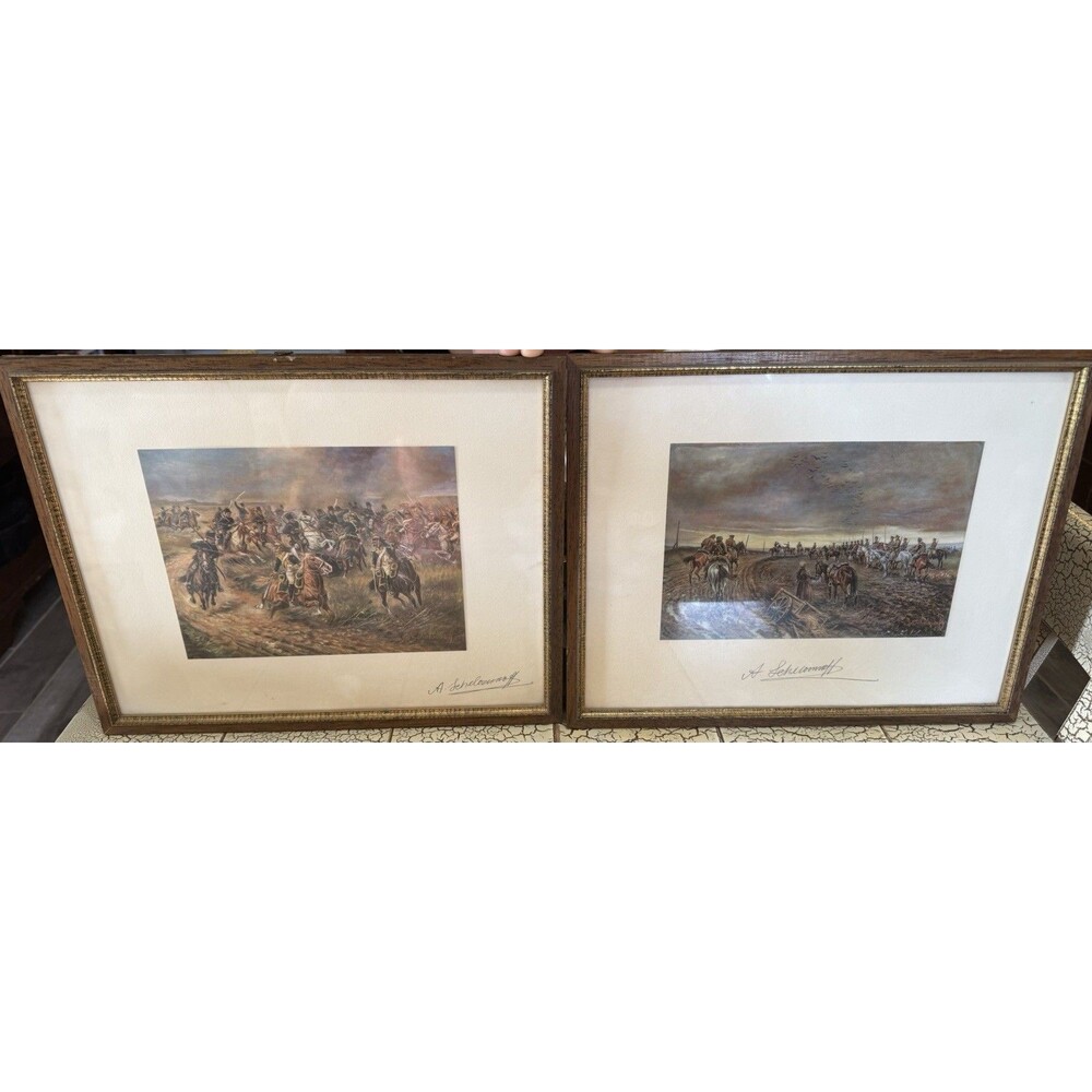 Signed Afanassij Scheloumoff Prints #4 And #12